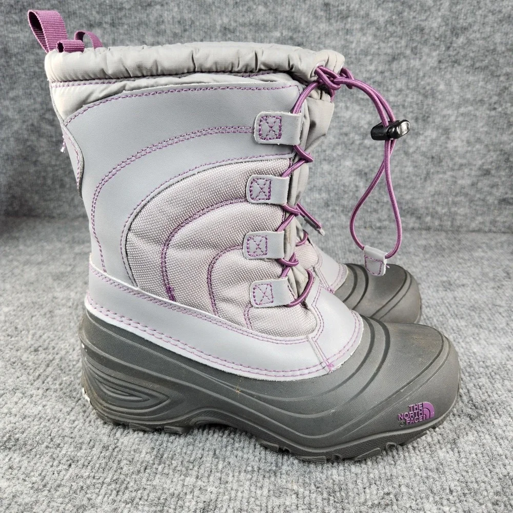 The North Face Boots Girls Alpenglow Waterproof Winter Snow Grey Purple Size 5